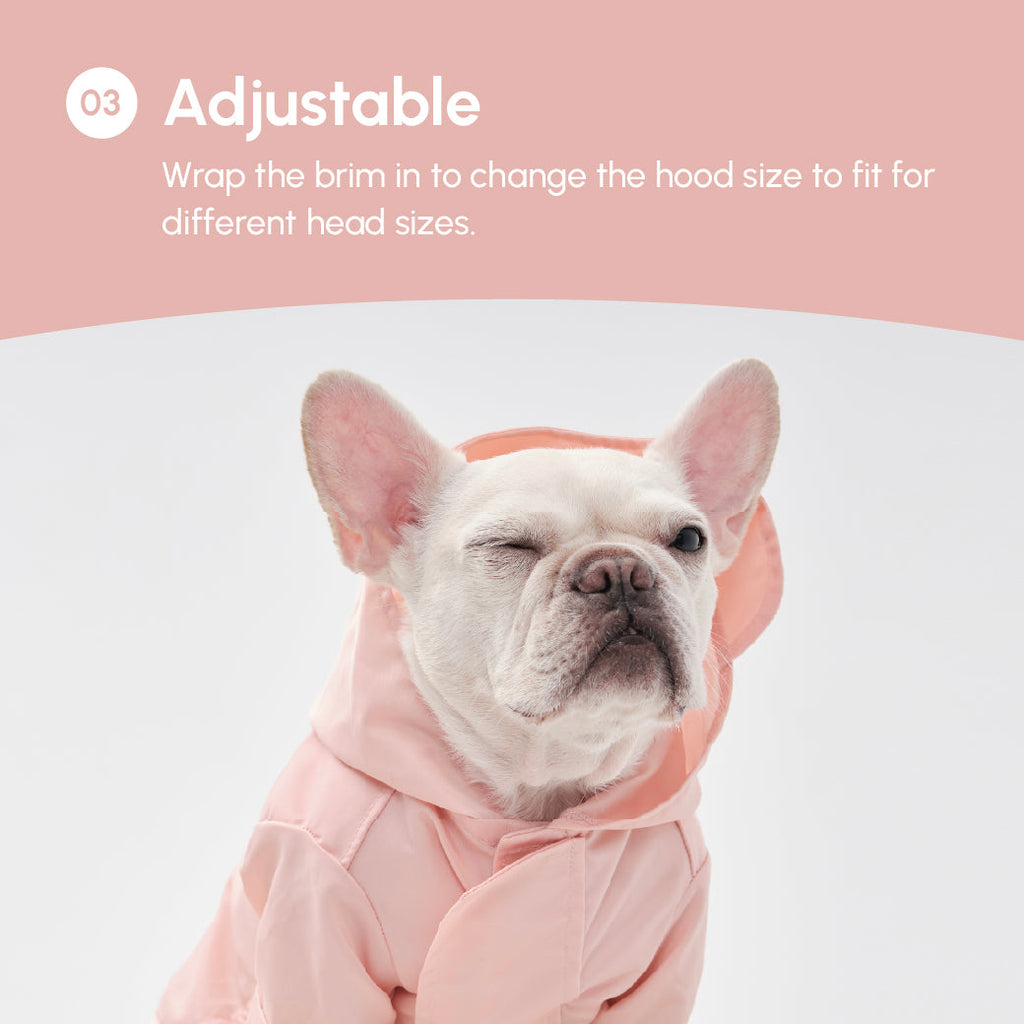 Adjustable Velcro Raincoat - Light Pink