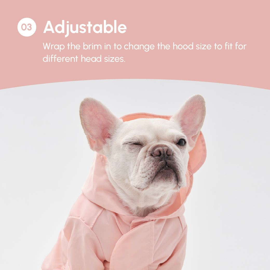 Adjustable Velcro Raincoat - Light Pink