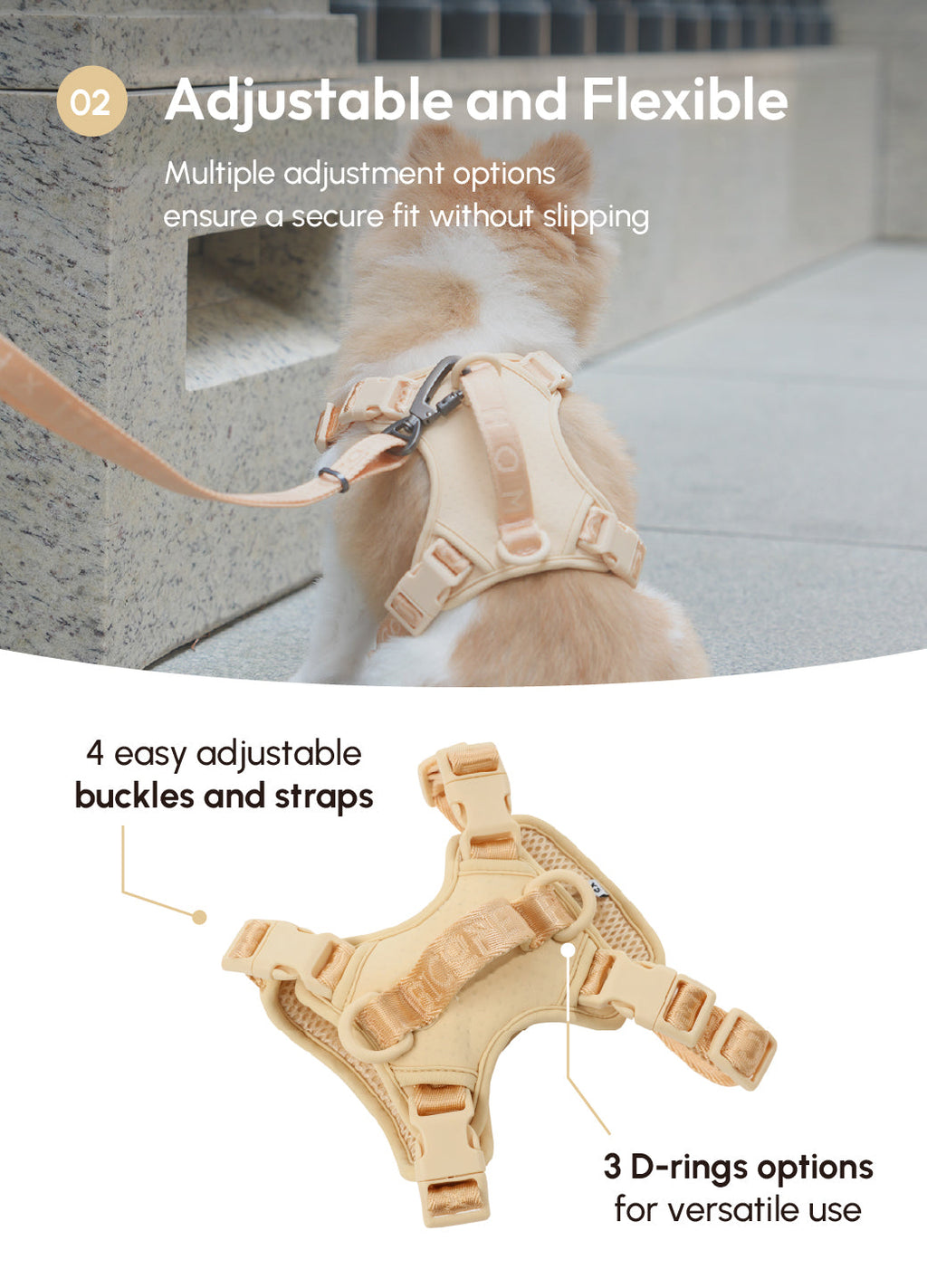 No Pull Dog Harness- APRICOT