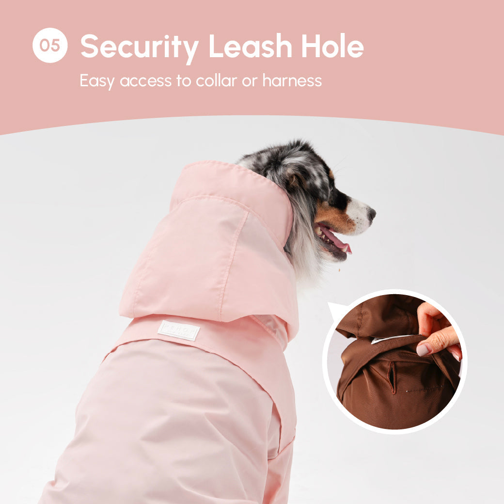 Adjustable Velcro Raincoat - Light Pink