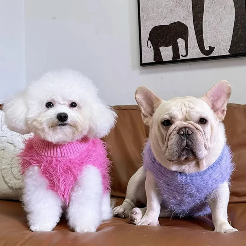 Fluffy Turtleneck Dog Sweater