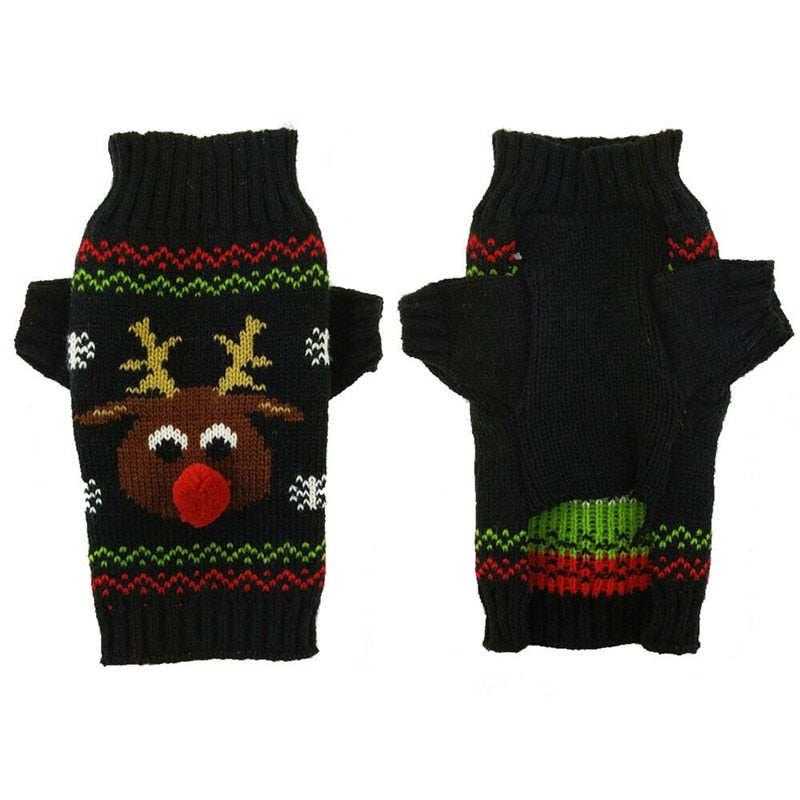 Rudolph Reindeer Christmas Dog Sweater