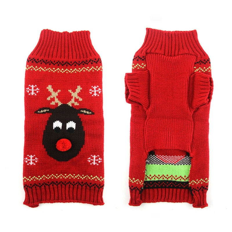 Rudolph Reindeer Christmas Dog Sweater