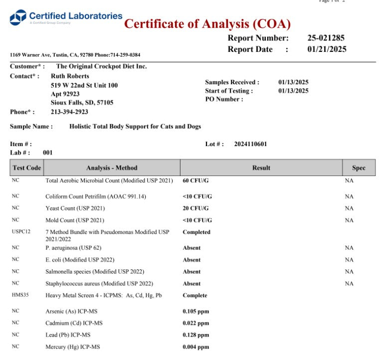 Multivitamin & Glandular Support for Dogs and Cats