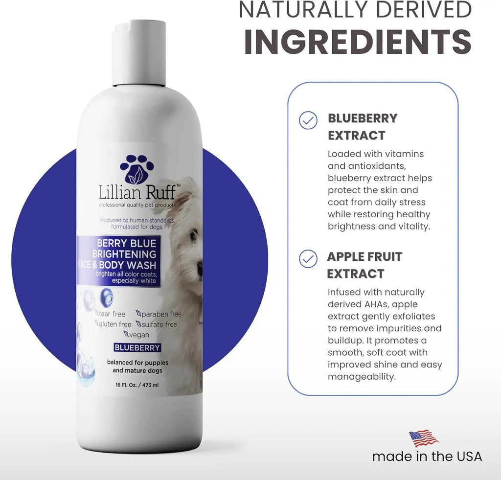 Lillian Ruff Berry Blue Brightening Dog Shampoo & Conditioner Set