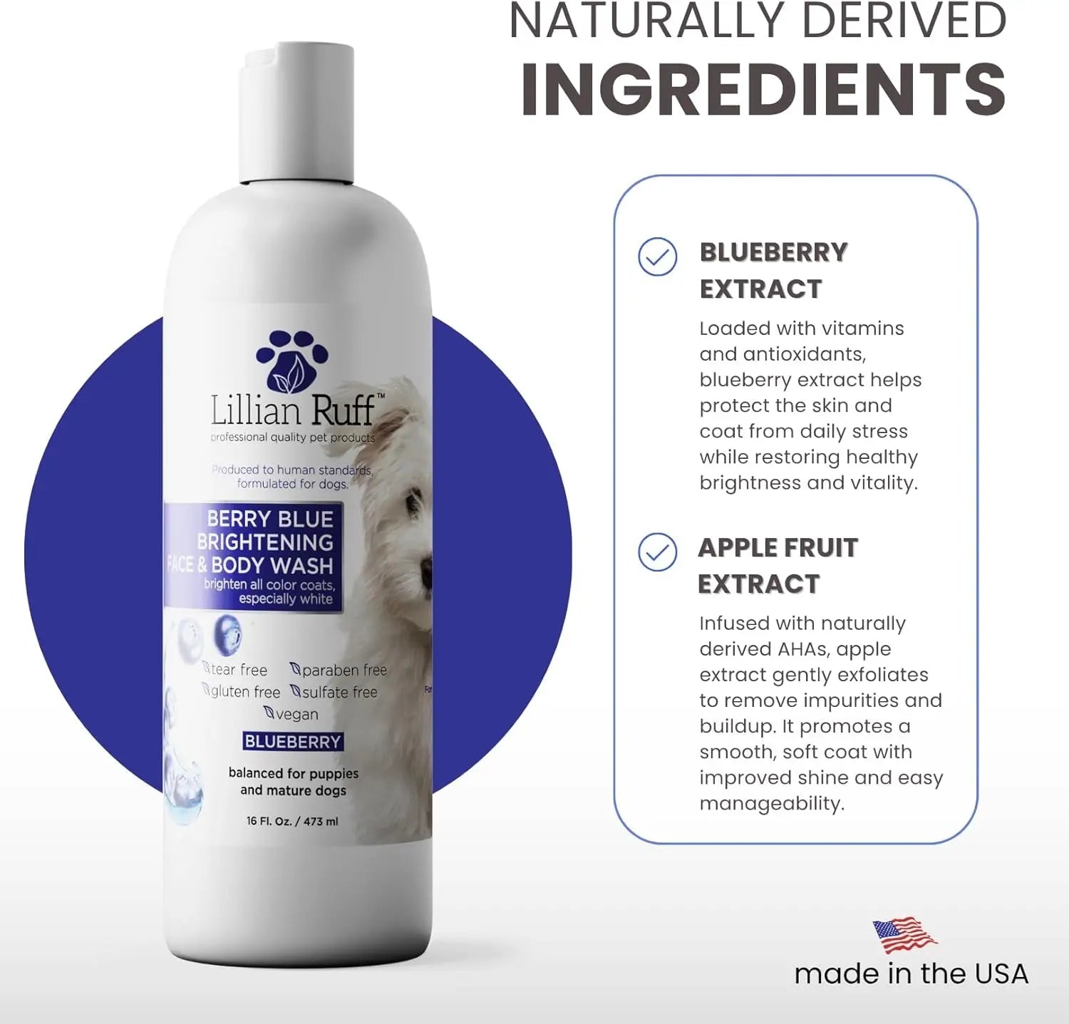 Lillian Ruff Berry Blue Brightening Dog Shampoo & Conditioner Set