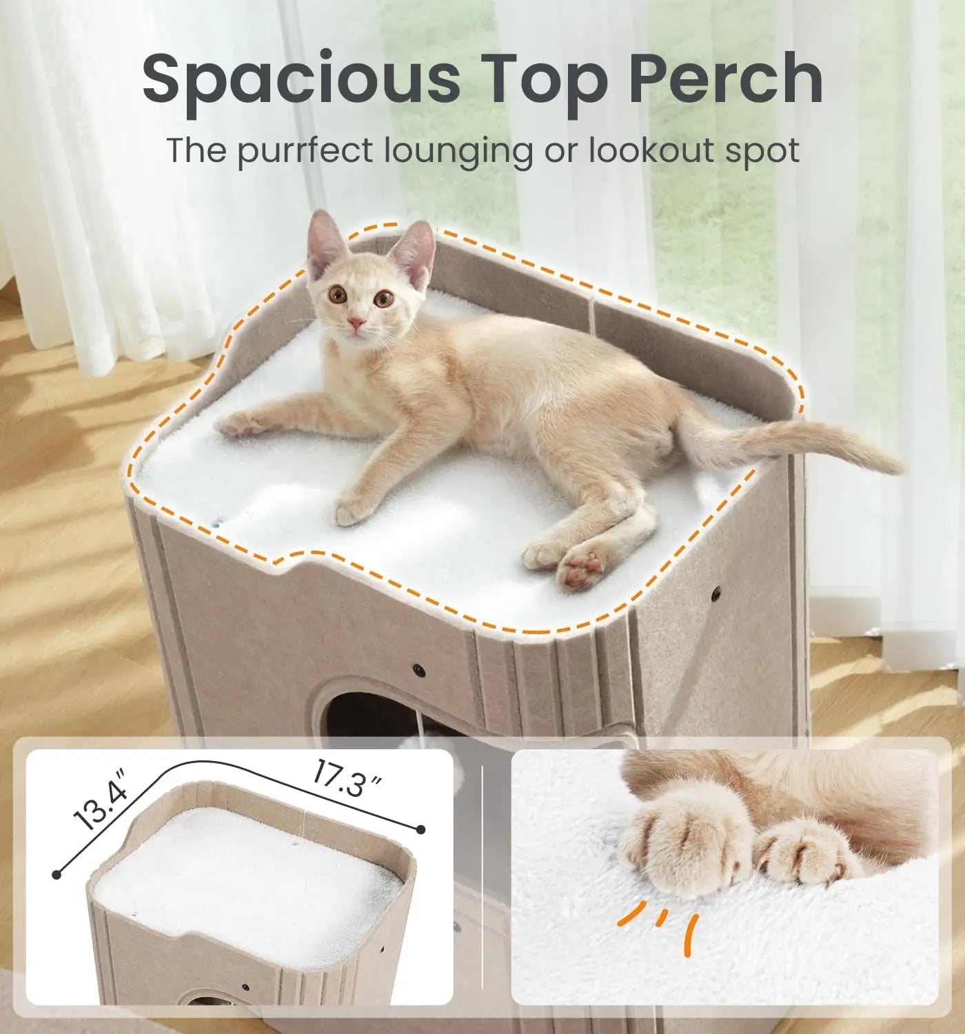 Made4Pets 2-Story Indoor Cat House Cube Bed Tunnel Condo