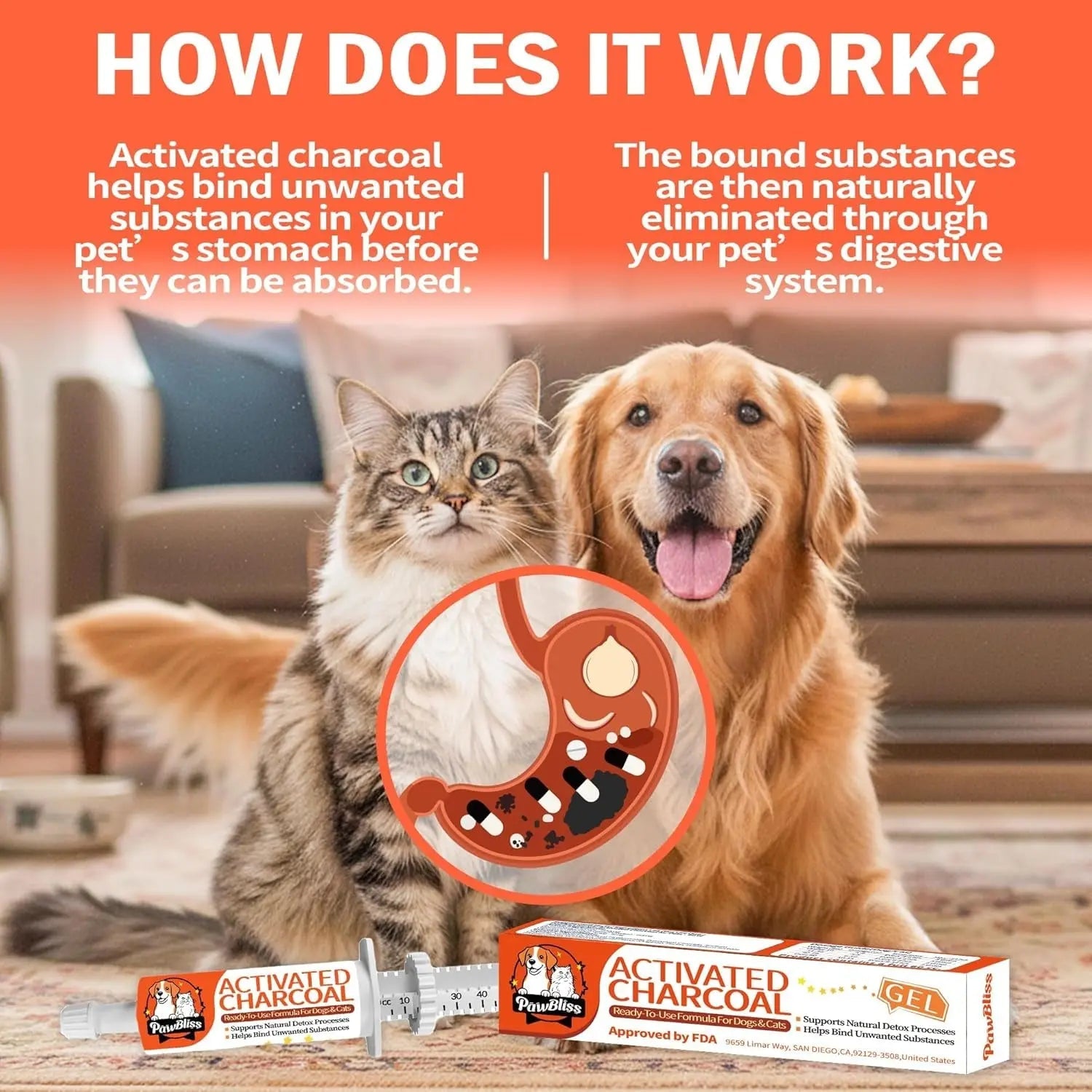 Pet Activated Charcoal Gel First Aid