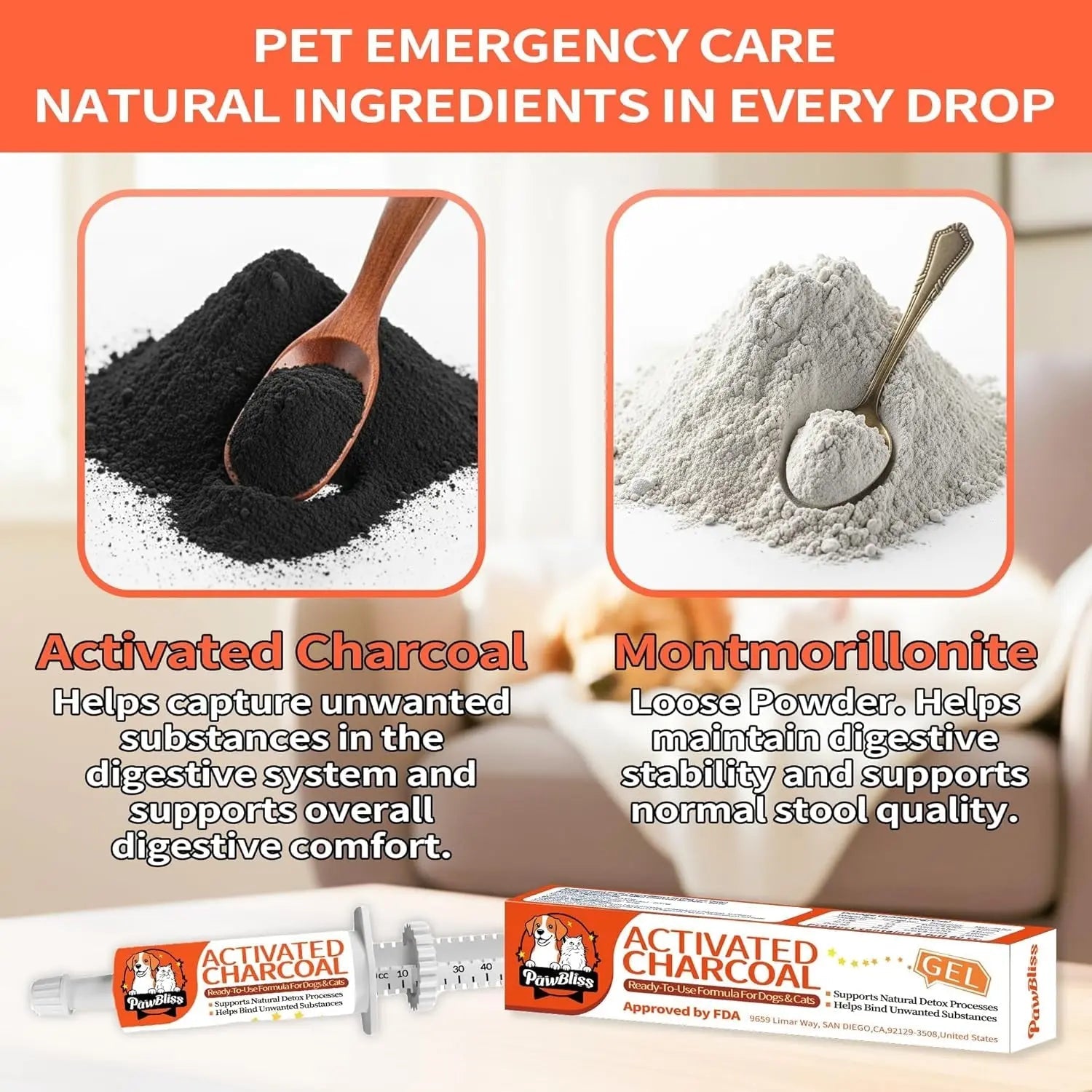 Pet Activated Charcoal Gel First Aid