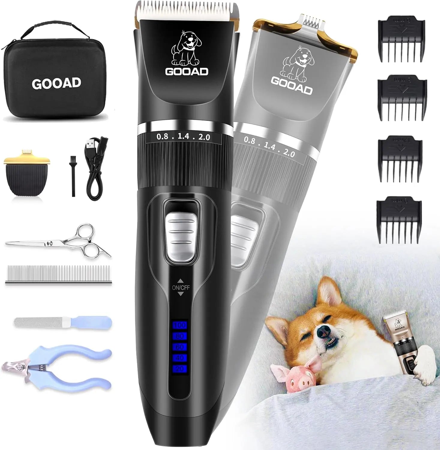 Cordless Rechargeable Trimmer & Paw Shaver for Dogs & Cats