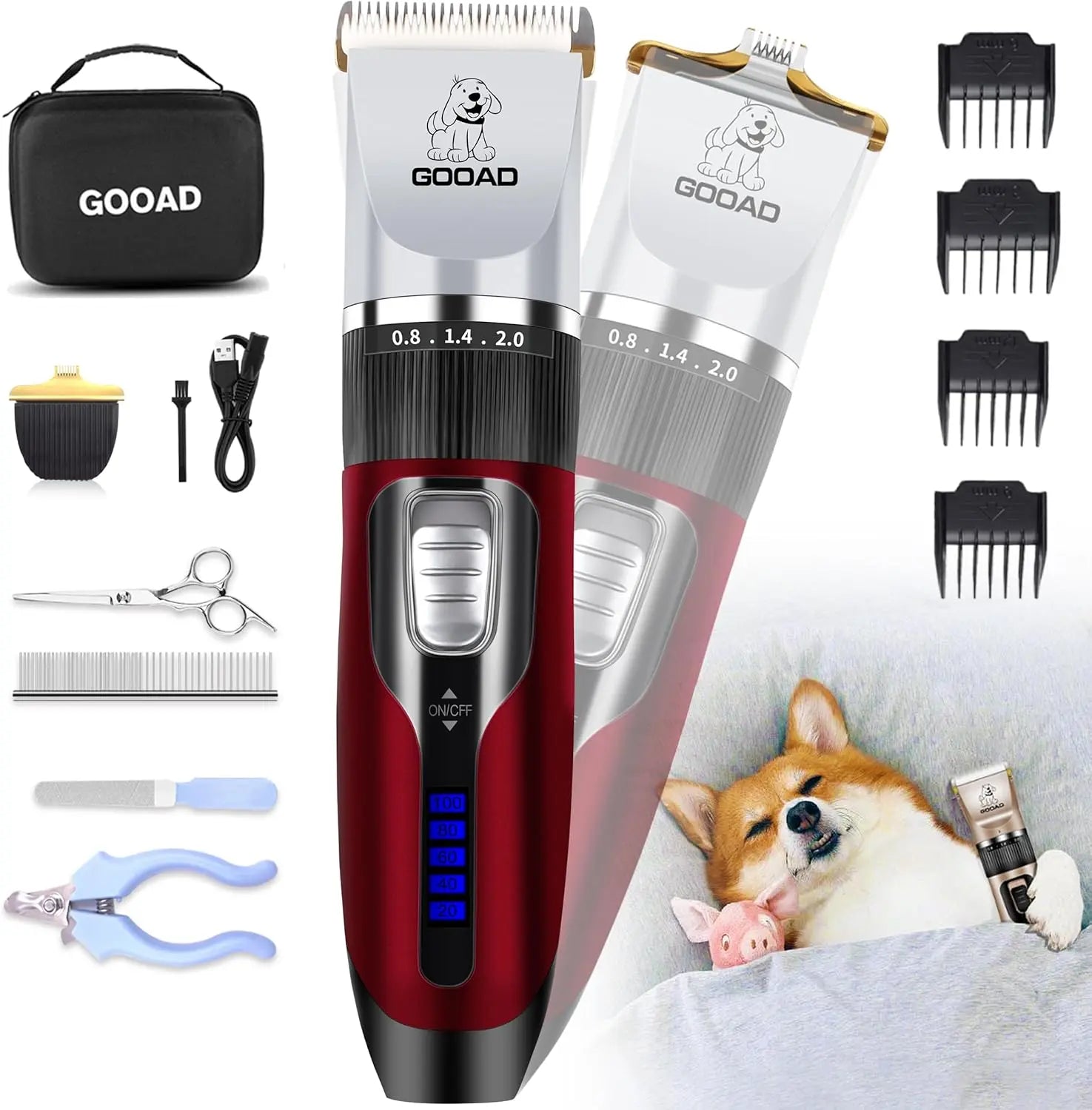 Quiet Cordless Rechargeable Trimmer & Paw Shaver for Dogs & Cats