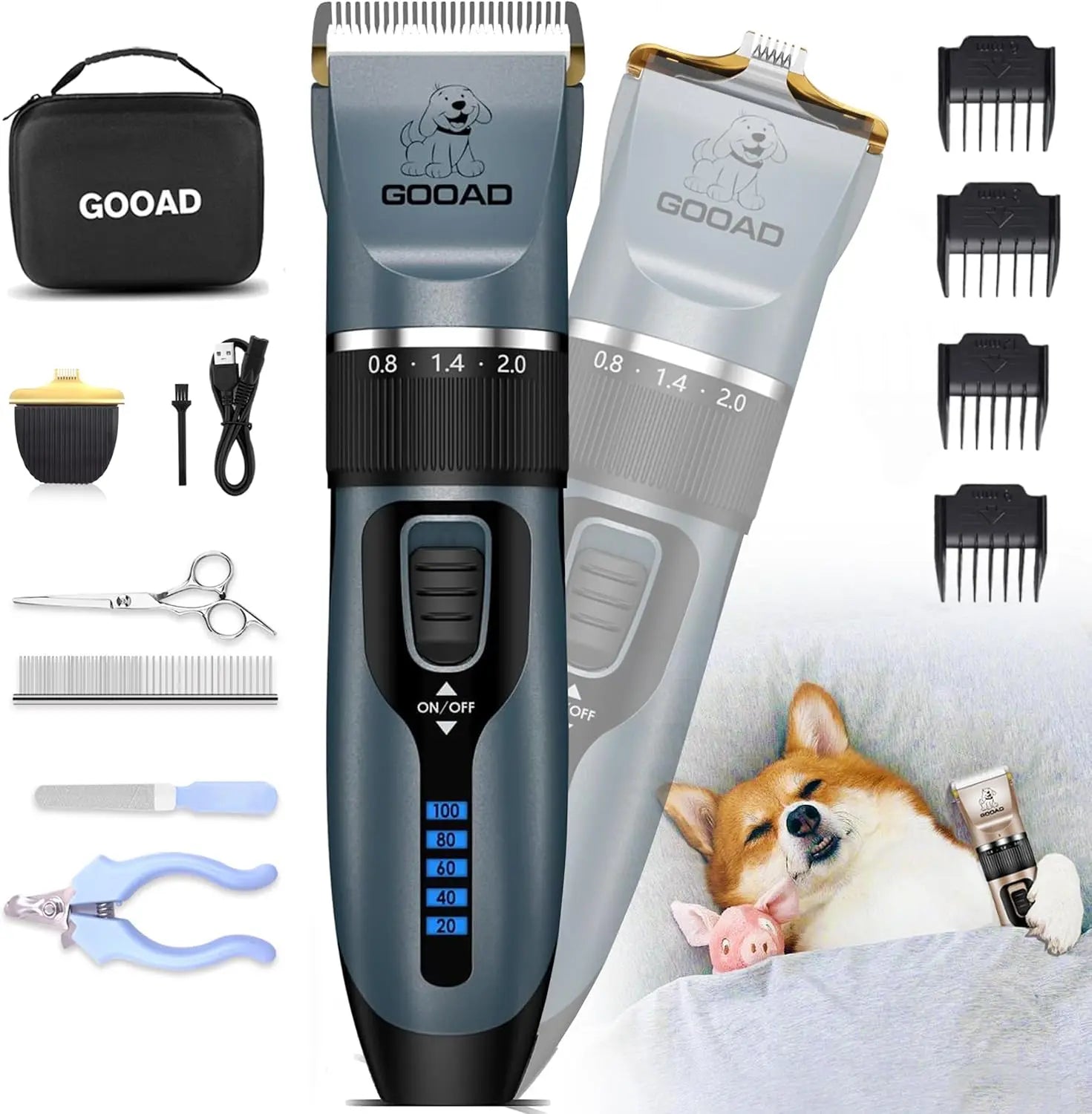 Cordless Rechargeable Trimmer & Paw Shaver for Dogs & Cats