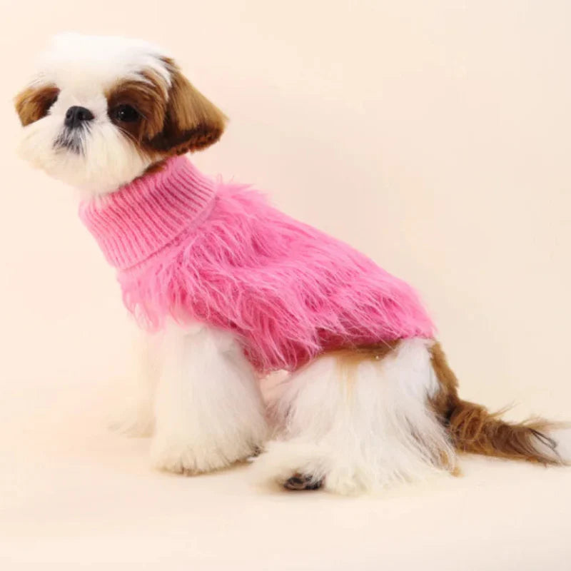 Fluffy Turtleneck Dog Sweater
