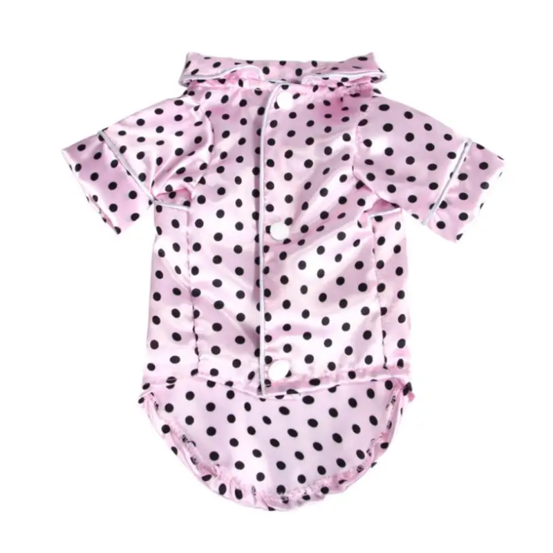 Polka Dot Satin Dog Pajamas