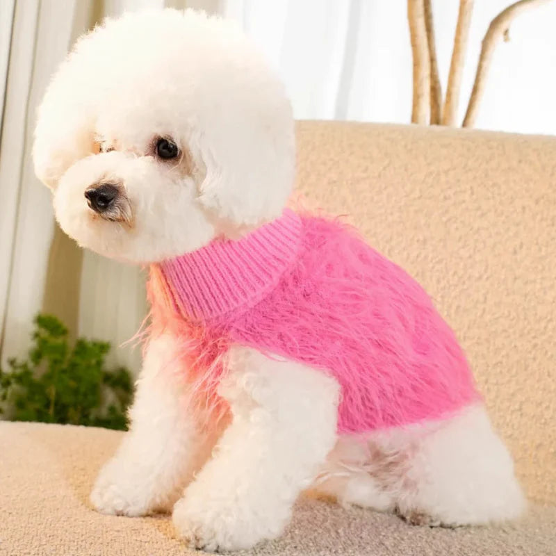 Fluffy Turtleneck Dog Sweater