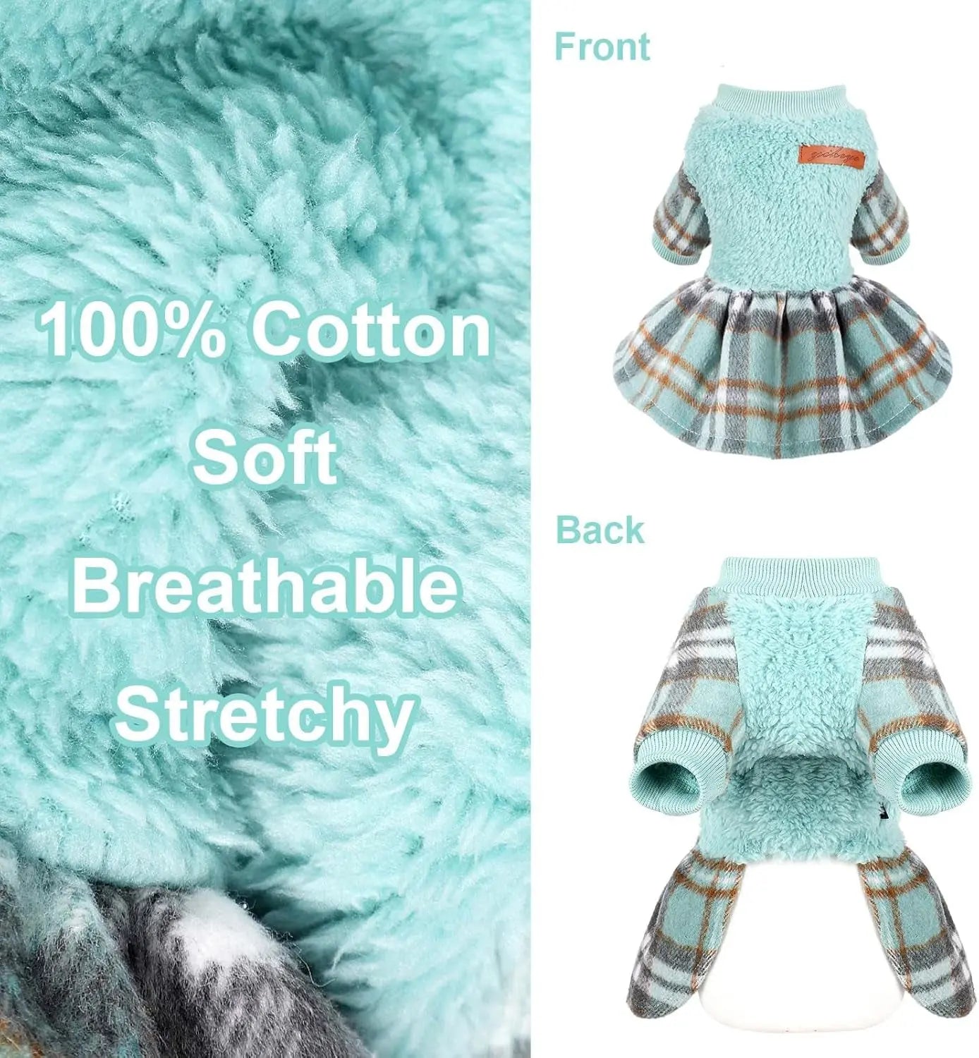 Plaid Dog Sweater Dress for Small Dogs