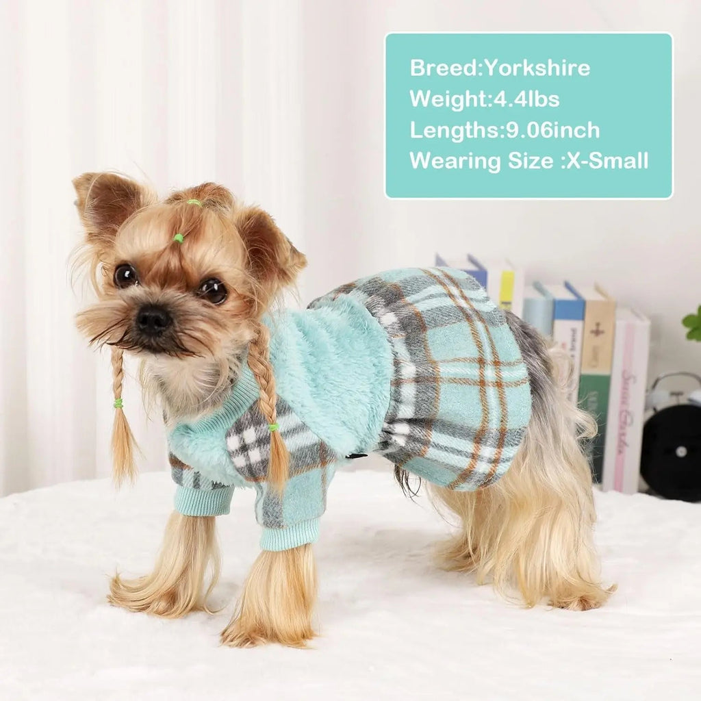 Plaid Dog Sweater Dress for Small Dogs