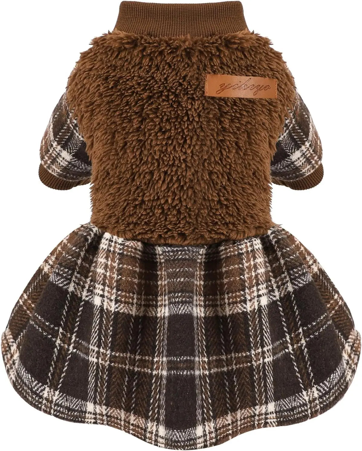 Plaid Dog Sweater Dress for Small Dogs