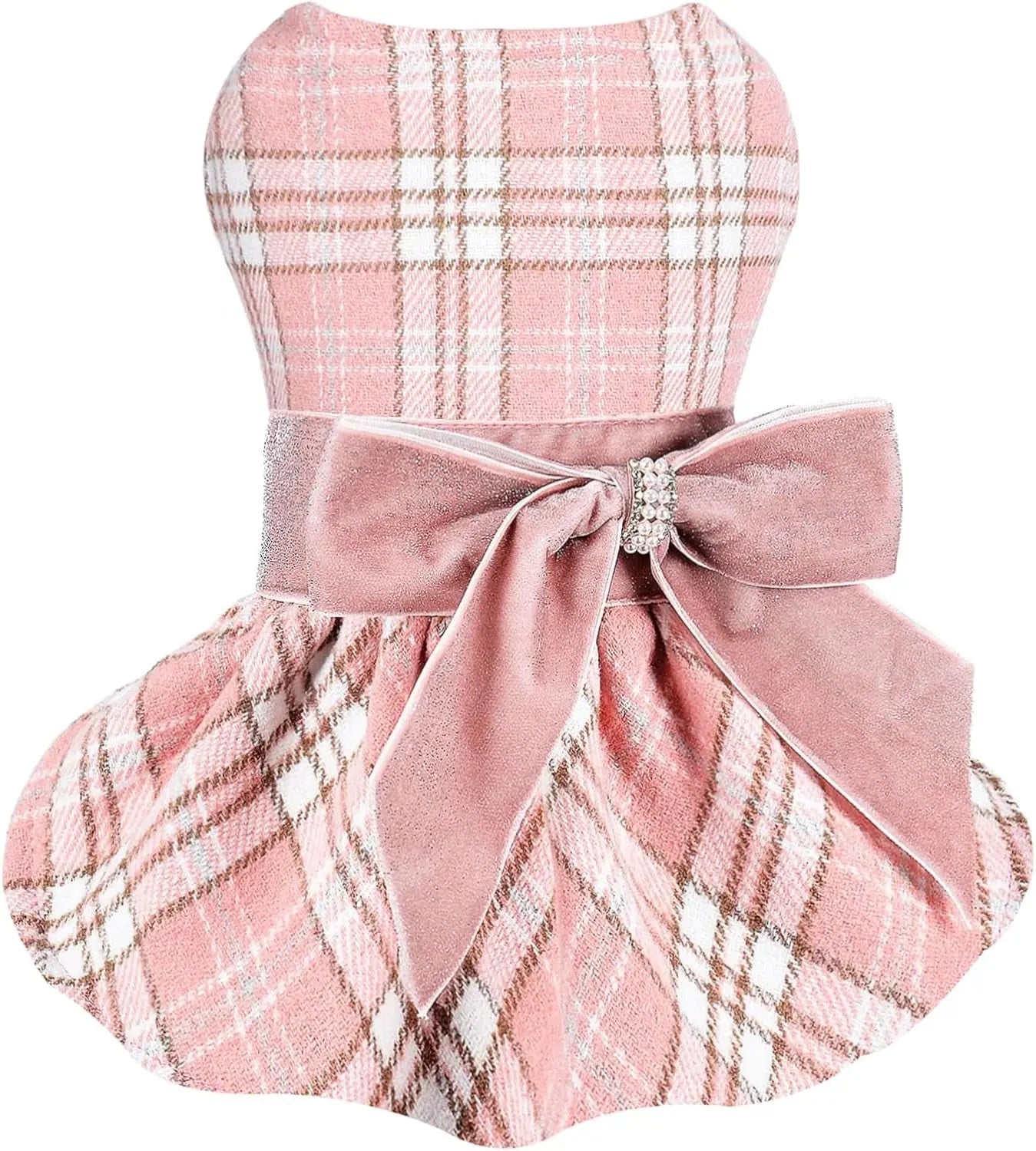 Plaid Dog Sweater Dress for Small Dogs