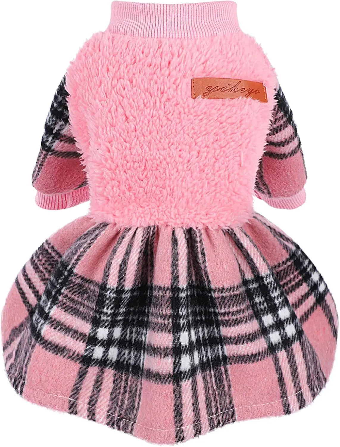 Plaid Dog Sweater Dress for Small Dogs