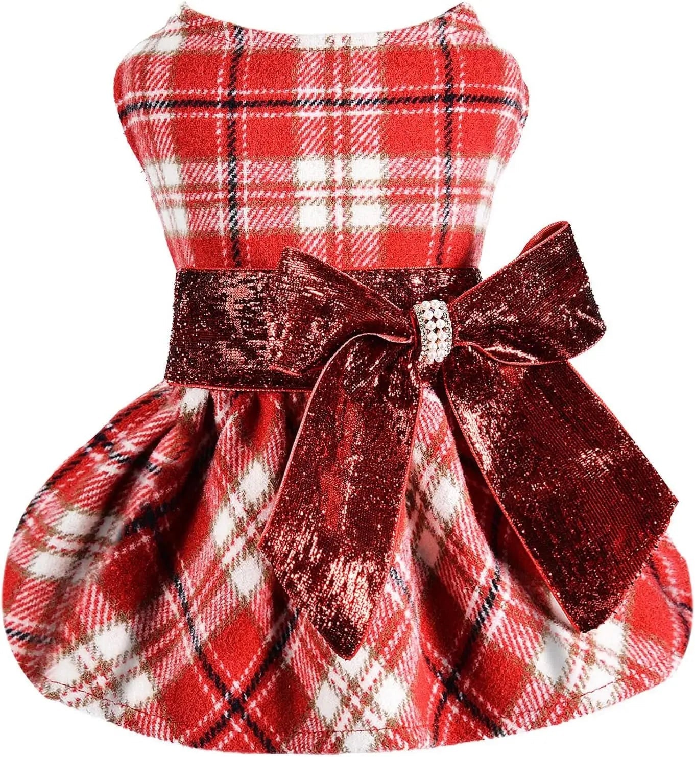 Plaid Dog Sweater Dress for Small Dogs