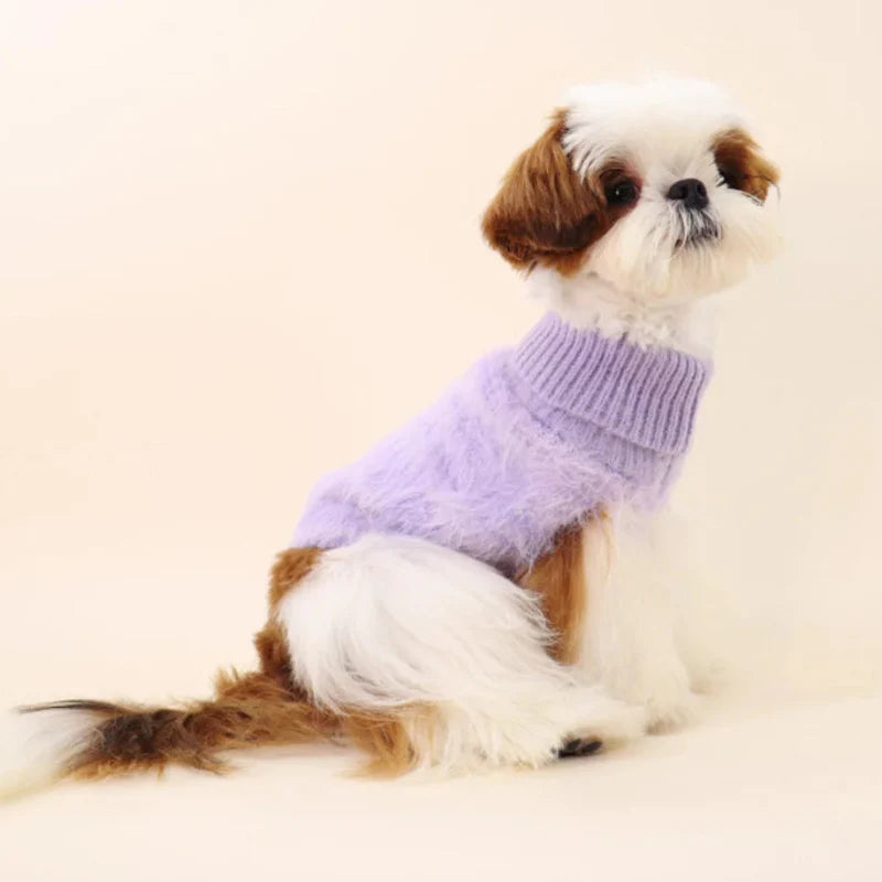 Fluffy Turtleneck Dog Sweater