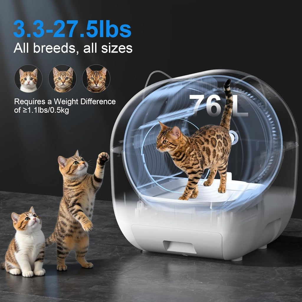 Self-Cleaning Cat Litter Box 76L