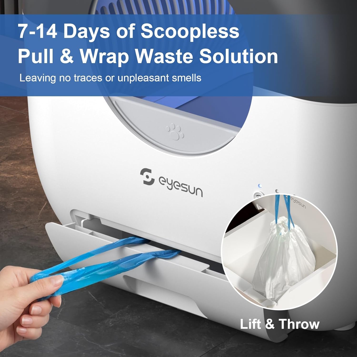 Self-Cleaning Cat Litter Box 76L