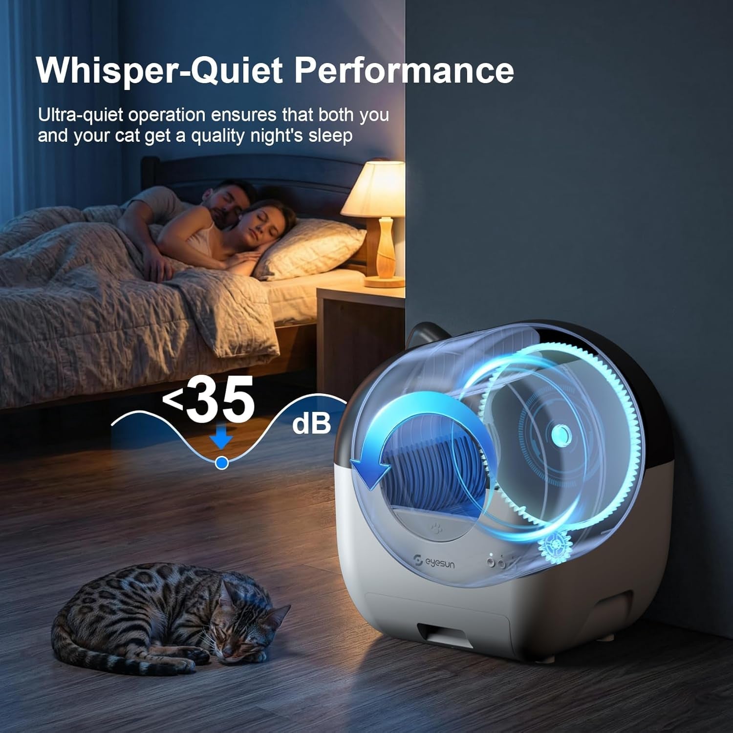 Self-Cleaning Cat Litter Box 76L