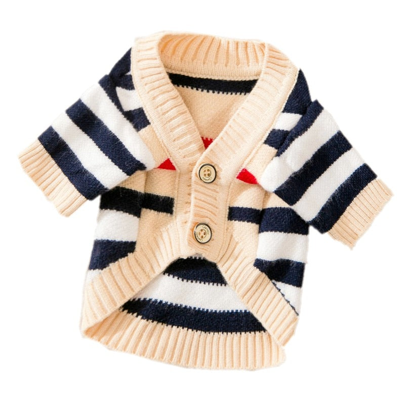 Striped Button-Down Cardigan