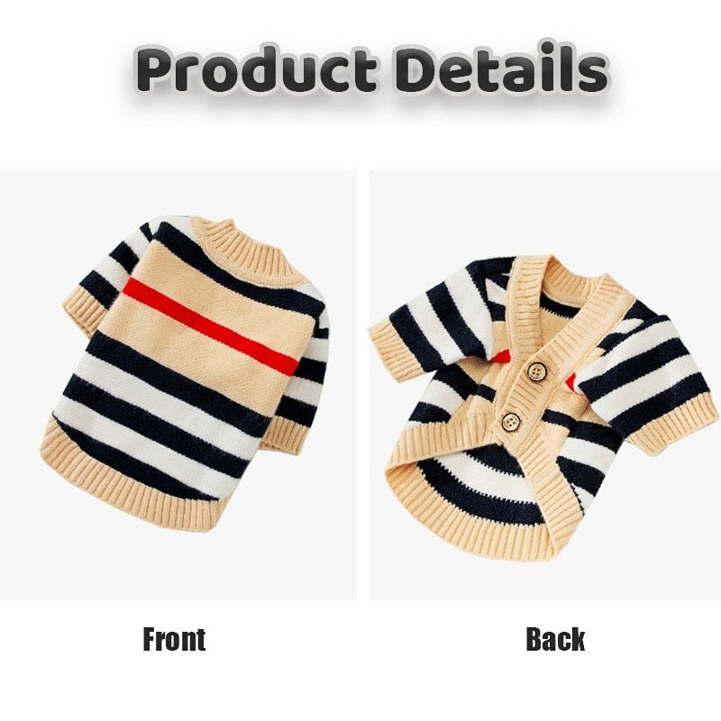 Striped Button-Down Cardigan