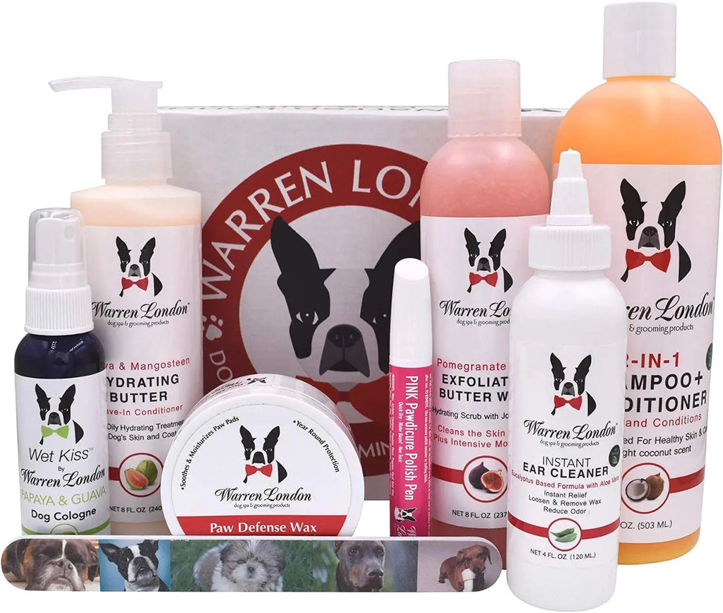 Warren London Ultimate Dog Spa Gift Box 8-Piece Grooming & Pampering Kit