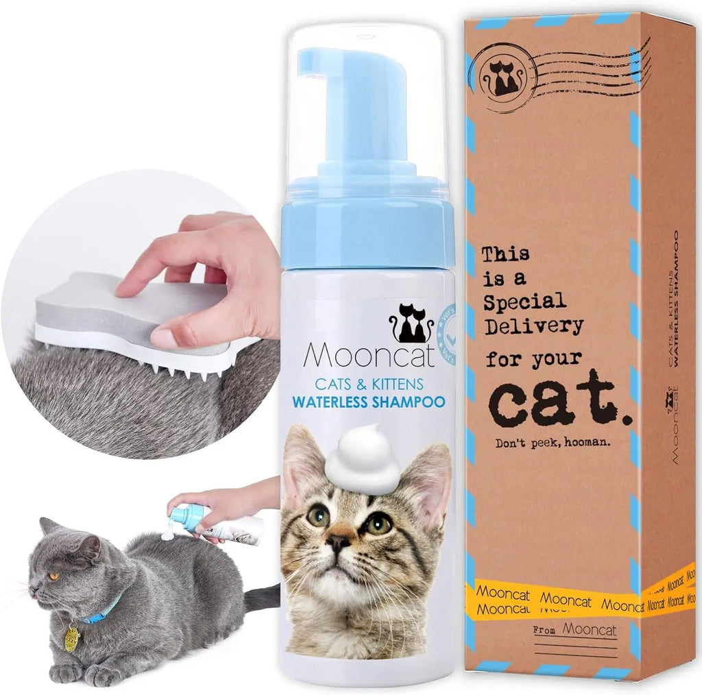 Waterless Cat Shampoo Foam & Brush Kit