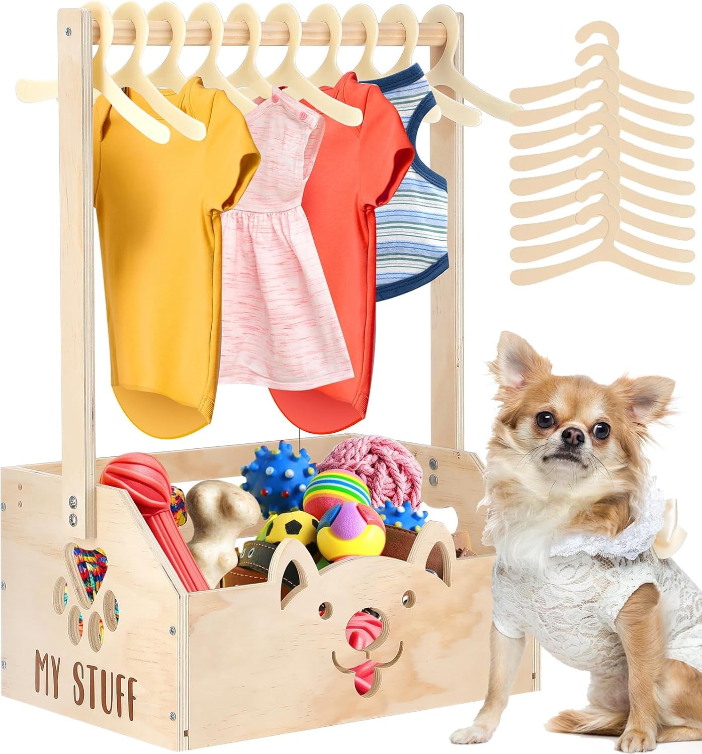 Wooden Dog Storage Organizer