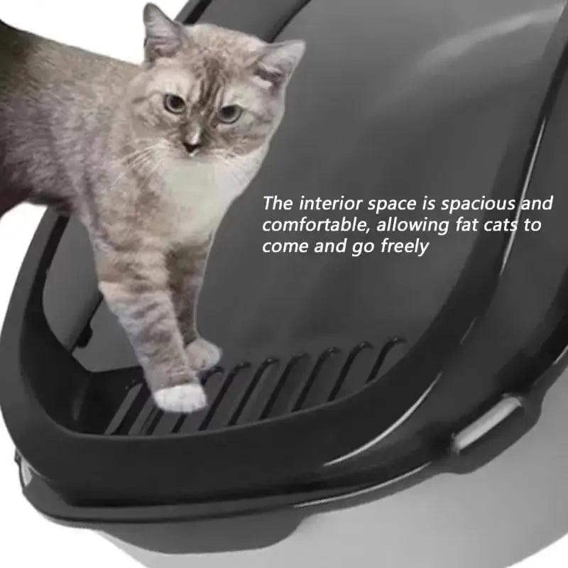Semi-Enclosed Cat Litter Box