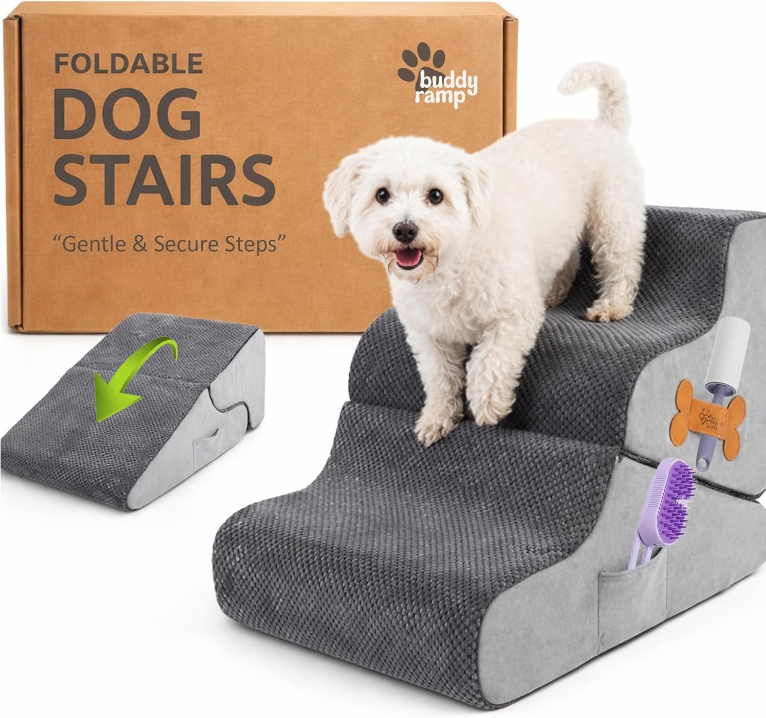 Foldable Dog Ramp for Bed