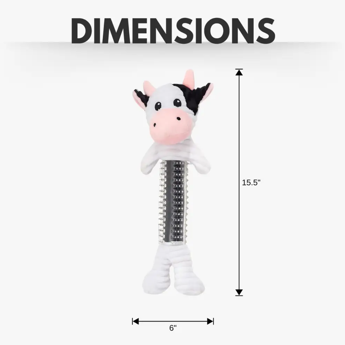 Cow Plush Dog Toy – with Squeaker & Crinkle Paper