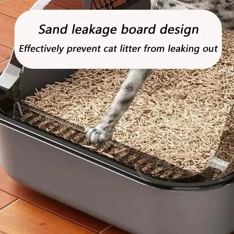 Semi-Enclosed Cat Litter Box