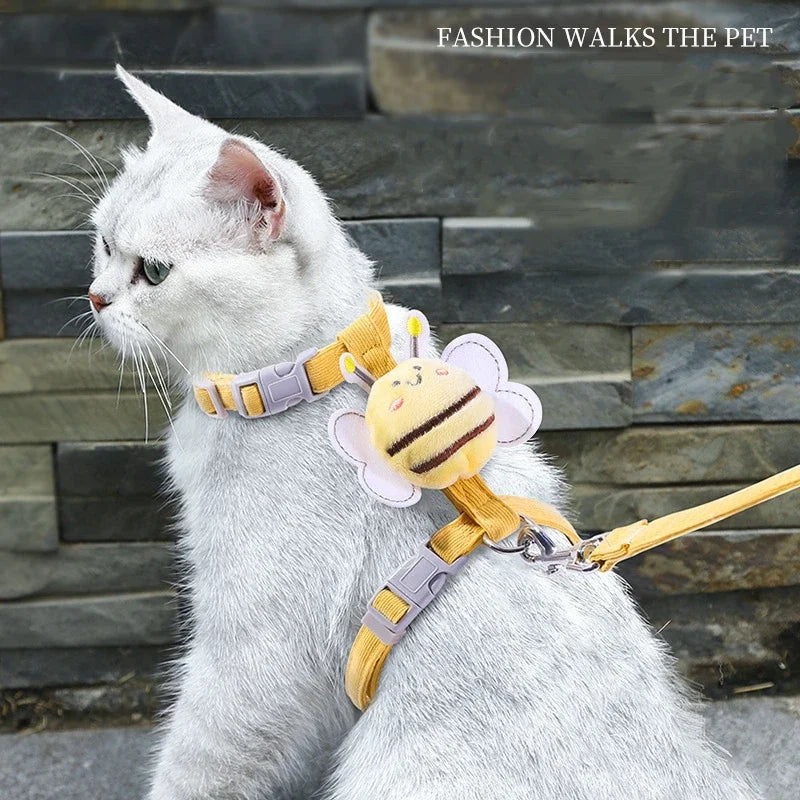 Cat Harness and Leash Adjustable Set