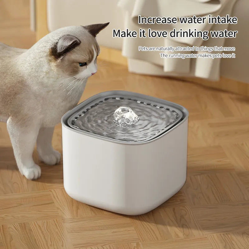 Cat Water Fountain with Replacement Activated Carbon Resin Filter