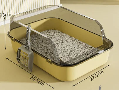 Kitty Sandbox Cat Litter Box Semi-enclosed Splashproof Cat Tray Cat Toilet Cleaning Basin Supplies Pet Toilet Kitten Tray Bedpan
