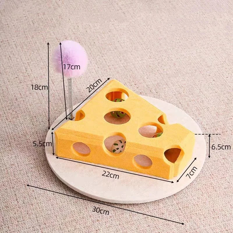 Pet Cat Puzzle Maze Holes Toys Felt Box With Bell Ball Kitten Playing Toys Interactive Funny  Cat Supplies