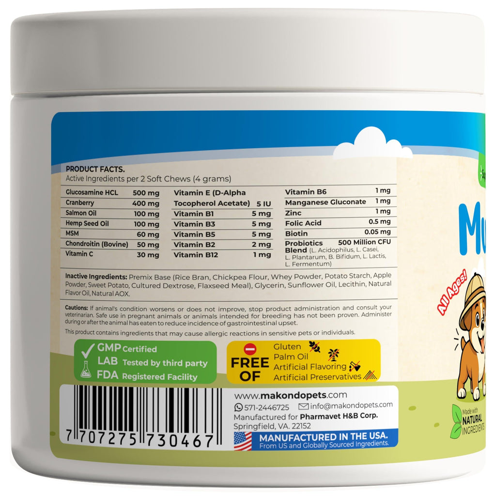 Dog Multivitamin 12-in-1 Glucosamine Probiotics & Cranberry