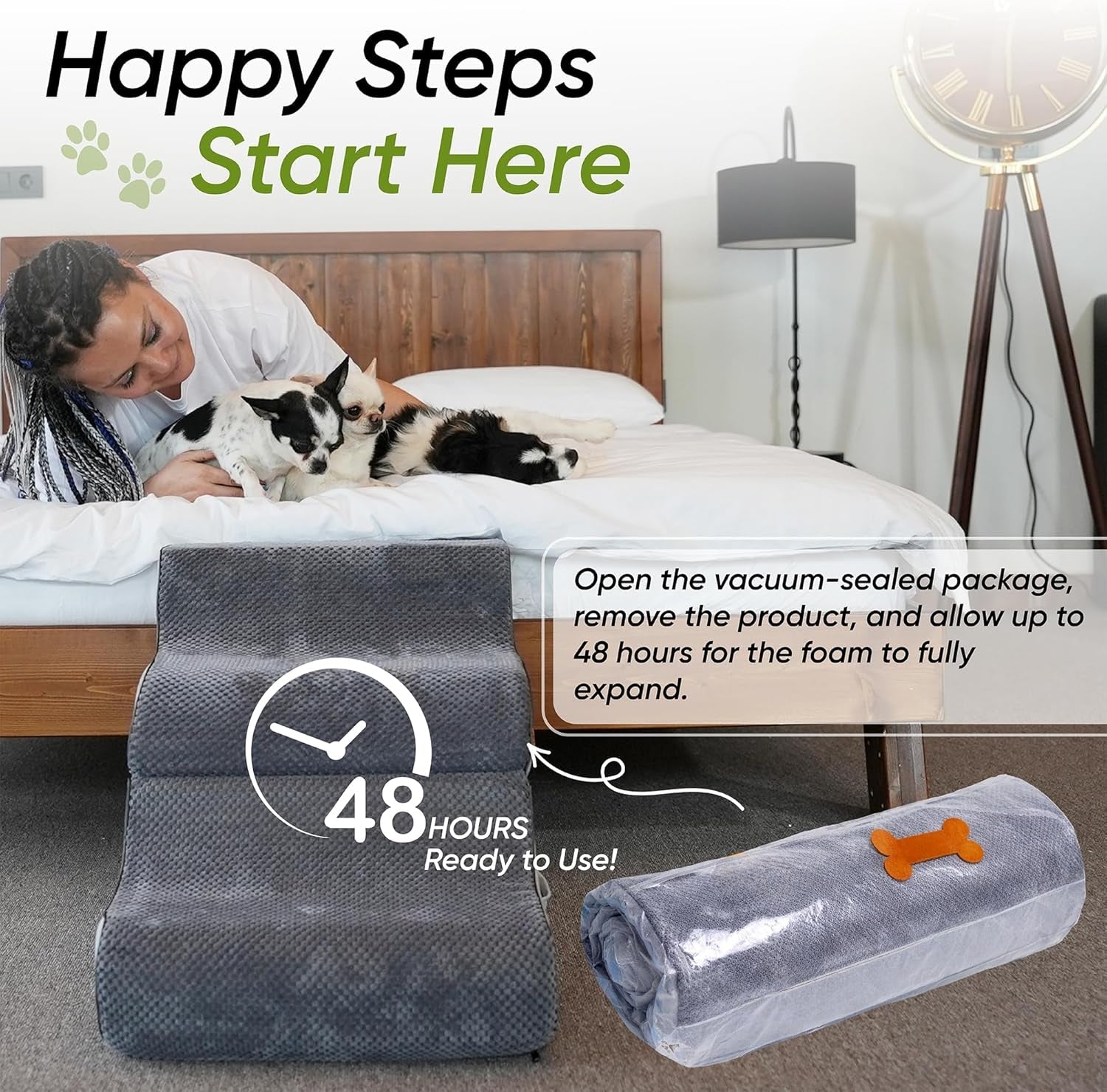 Foldable Dog Ramp for Bed
