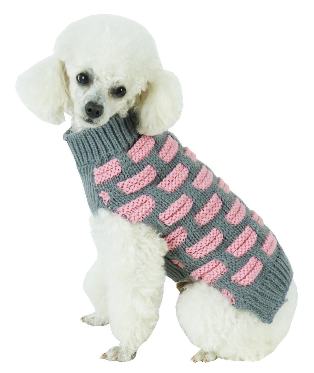Fashion Weaved Knit Designer Ribbed Turtleneck Dog Sweater