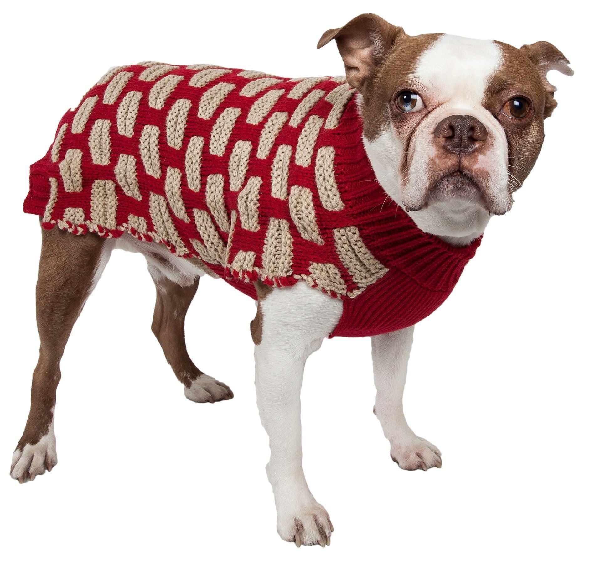 Fashion Weaved Knit Designer Ribbed Turtleneck Dog Sweater