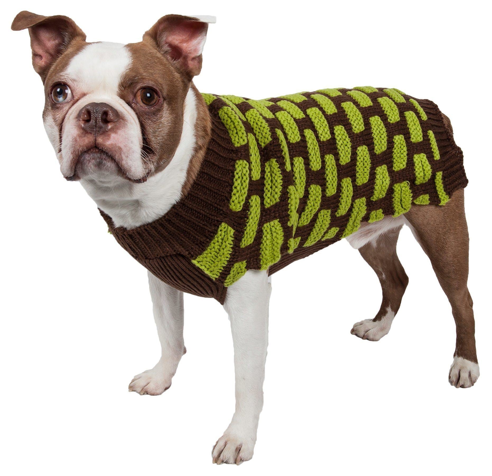 Fashion Weaved Knit Designer Ribbed Turtleneck Dog Sweater