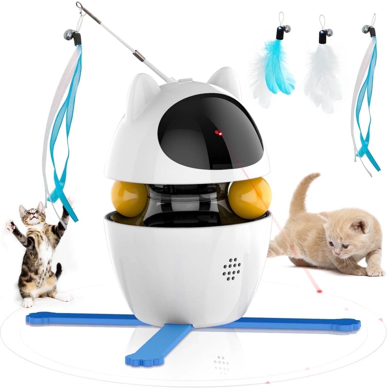 Interactive Cat Toy with Laser and Feather