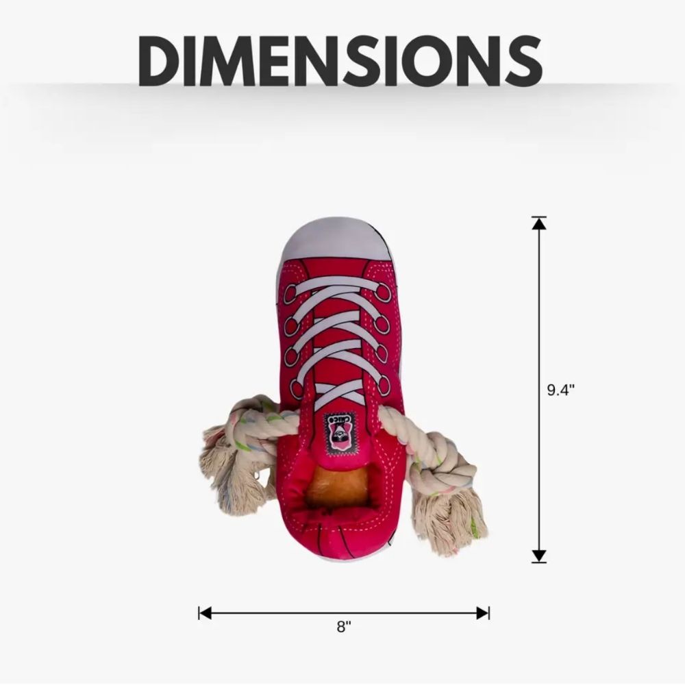 Squeaky Plush Sneaker Dog Toy