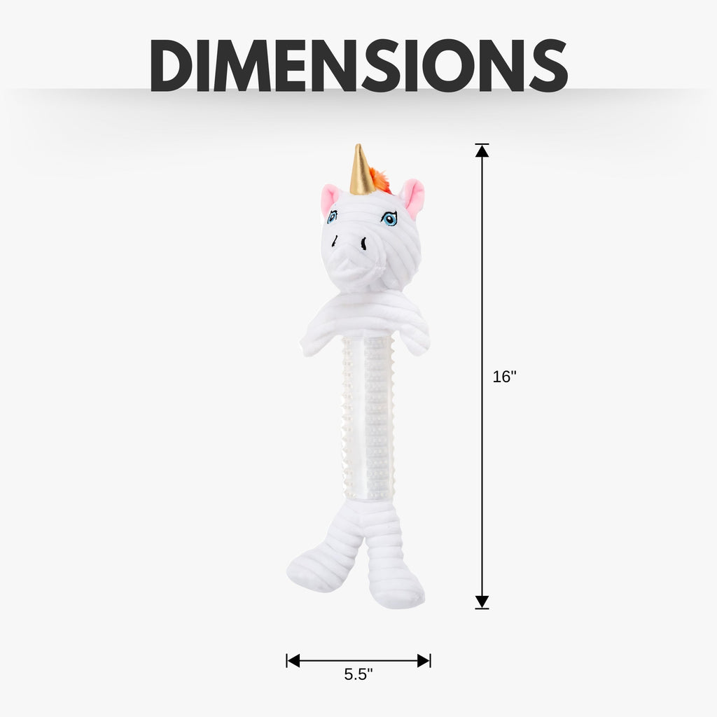 Unicorn Corduroy Plush Dog Toy – with Squeaker & Crinkle Paper